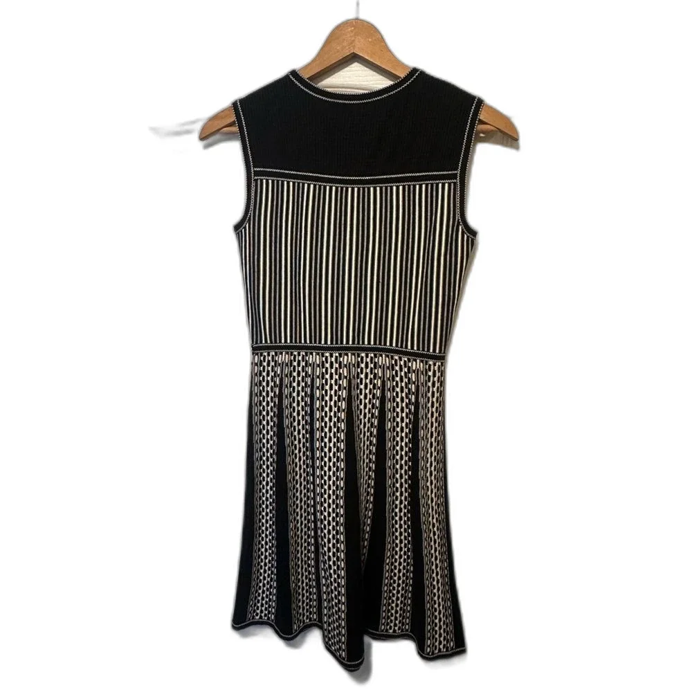 Tory Burch 'Monique' Black & White Cotton Sweater Dress Size XS